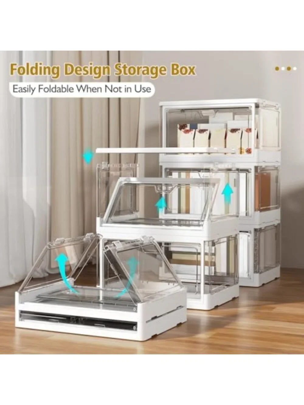 Stackable Clear Storage Bins with Lids - 3 Pack, Durable & Space-Saving Solution
